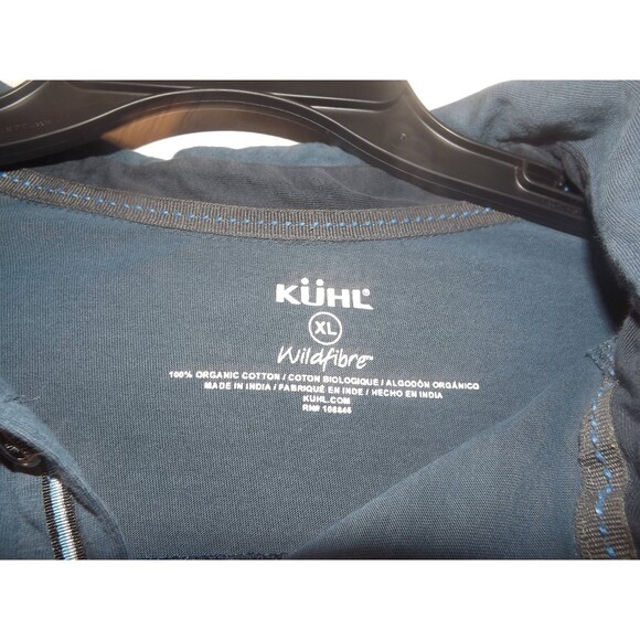 Kuhl Mens Wayfarer Wildfibre Polo XL Blue Short Sleeve Collared Shirt - Picture 2 of 3
